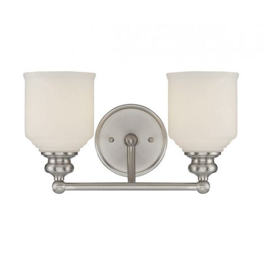 Savoy House Melrose 2-Light Bathroom Vanity Light, Satin Nickel - 8-6836-2-SN