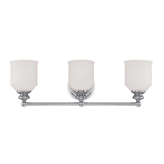 3 Light Bathroom Vanity Light, Polished Chrome