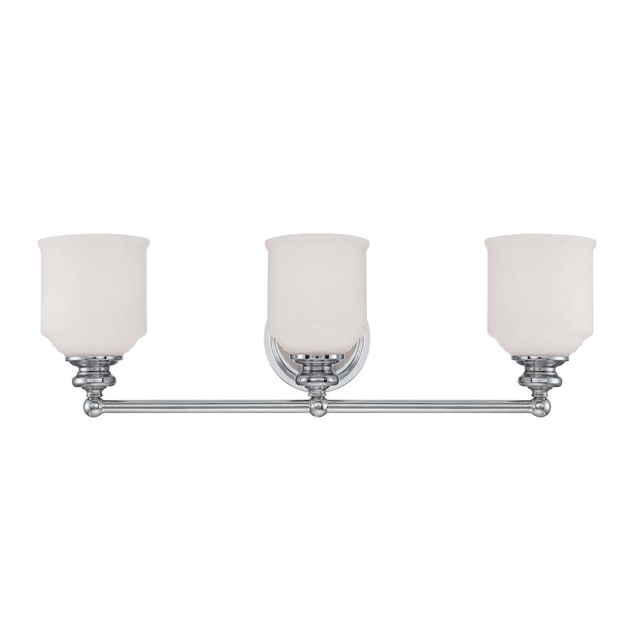 3 Light Bathroom Vanity Light, Polished Chrome