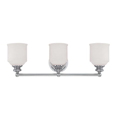 3 Light Bathroom Vanity Light, Polished Chrome
