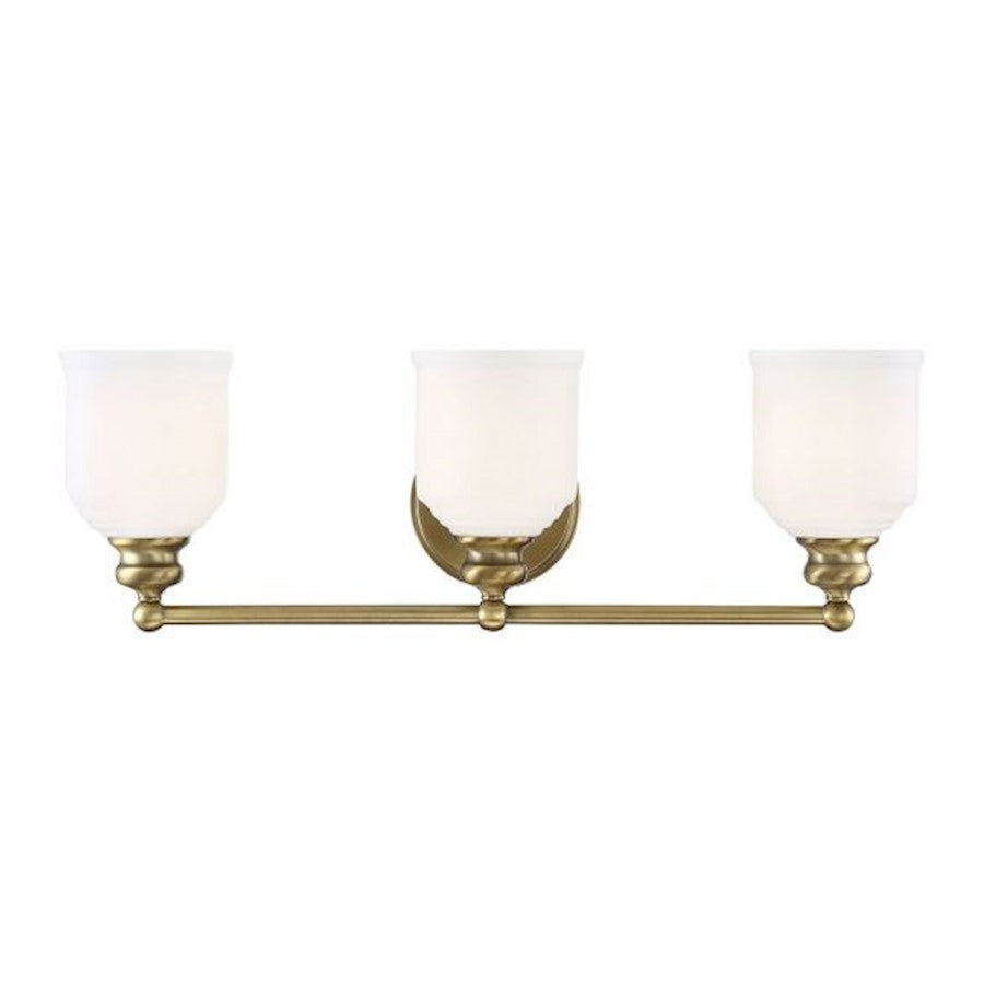 3 Light Bathroom Vanity Light, Warm Brass