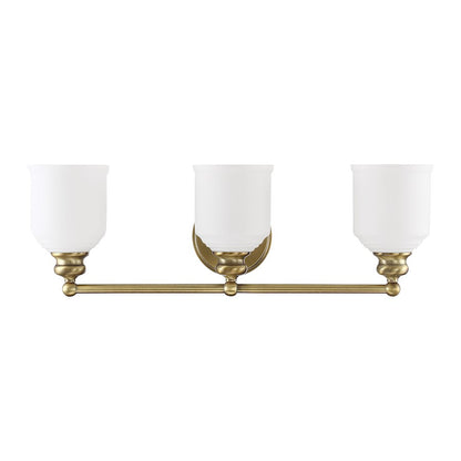 3 Light Bathroom Vanity Light, Warm Brass