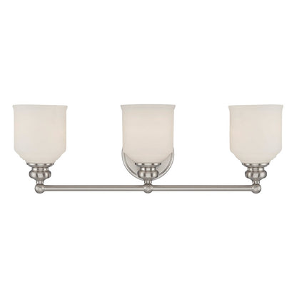 3 Light Bathroom Vanity Light, Satin Nickel