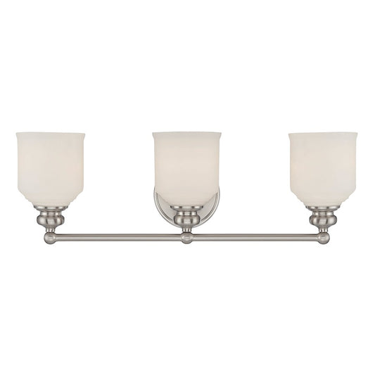 3 Light Bathroom Vanity Light, Satin Nickel