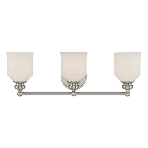 Savoy House Melrose 3-Light Bathroom Vanity Light, Satin Nickel - 8-6836-3-SN