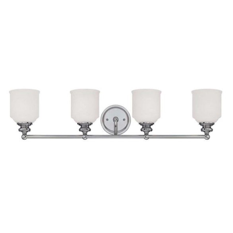 4 Light Bathroom Vanity Light, Polished Chrome