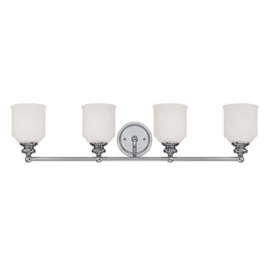 4 Light Bathroom Vanity Light, Polished Chrome