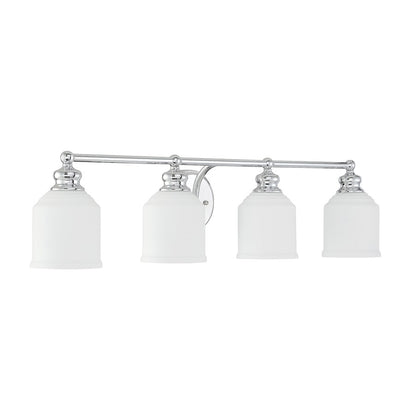 4 Light Bathroom Vanity Light, Polished Chrome