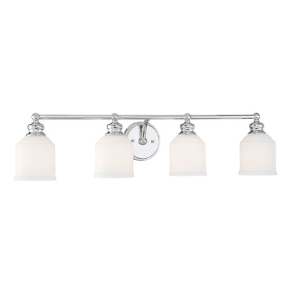 4 Light Bathroom Vanity Light, Polished Chrome