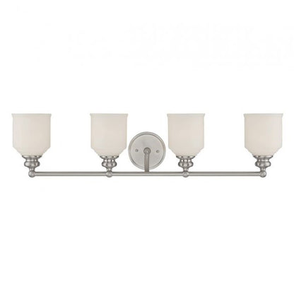 Savoy House Melrose 4-Light Bathroom Vanity Light, Satin Nickel - 8-6836-4-SN