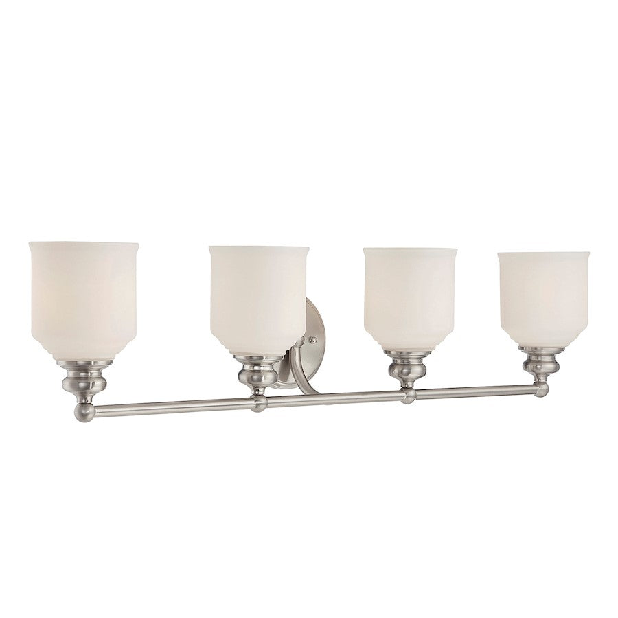 Melrose 4-Light Bathroom Vanity Light, Satin Nickel