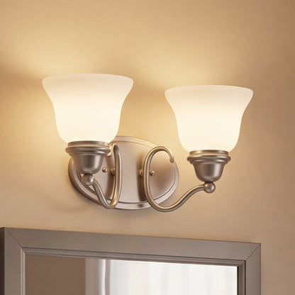 2 Light Bathroom Vanity Light, Pewter