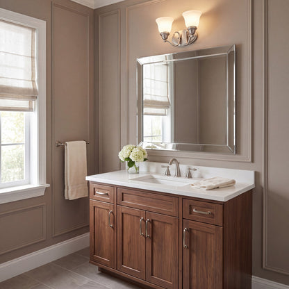 2 Light Bathroom Vanity Light, Pewter