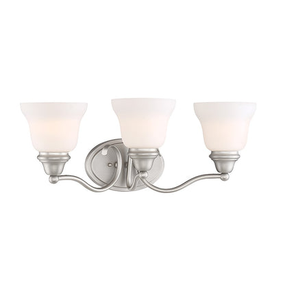 3 Light Bathroom Vanity Light, Pewter