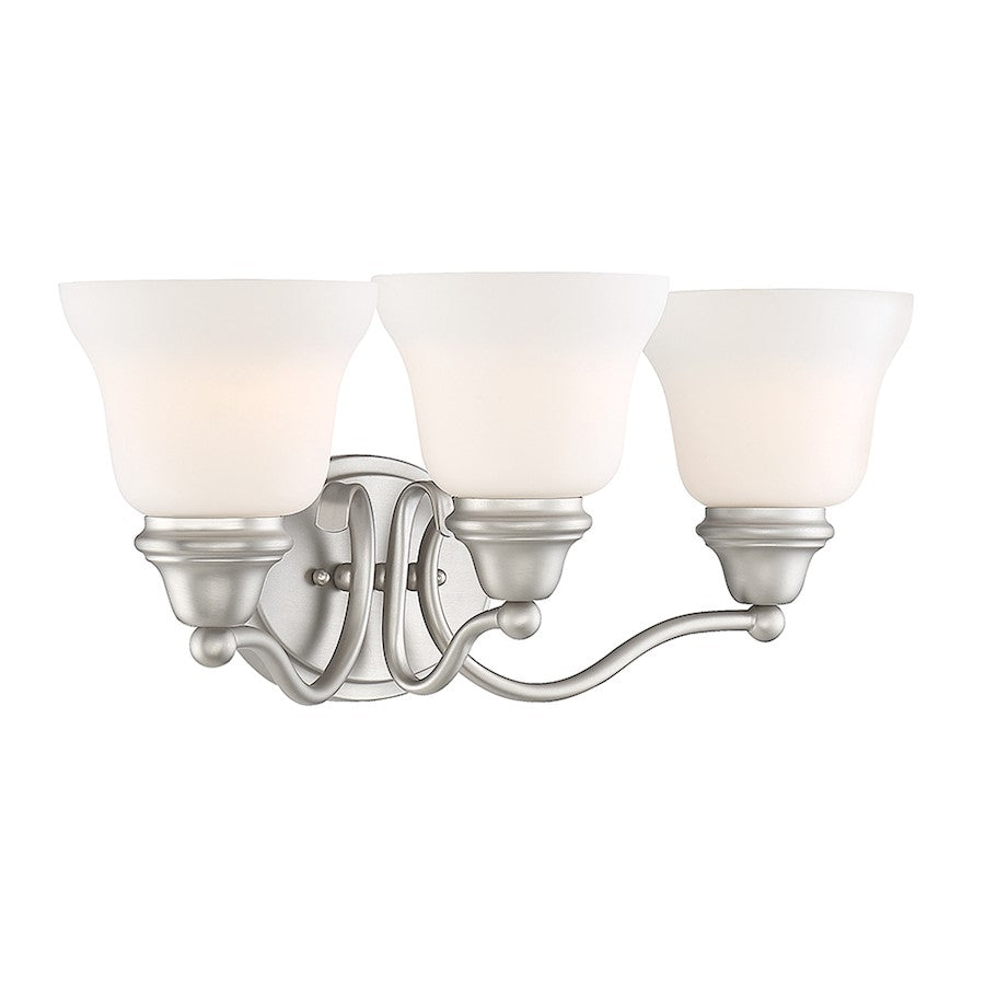 3 Light Bathroom Vanity Light, Pewter