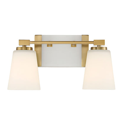 2 Light Bathroom Vanity Light, Warm Brass