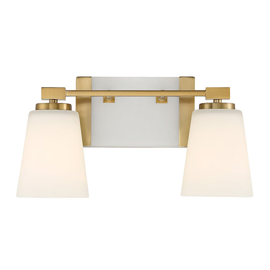 2 Light Bathroom Vanity Light, Warm Brass