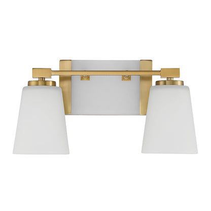 2 Light Bathroom Vanity Light, Warm Brass