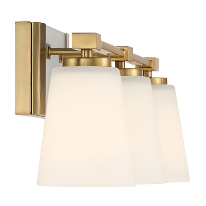 Darby 3-Light Bathroom Vanity Light, Warm Brass