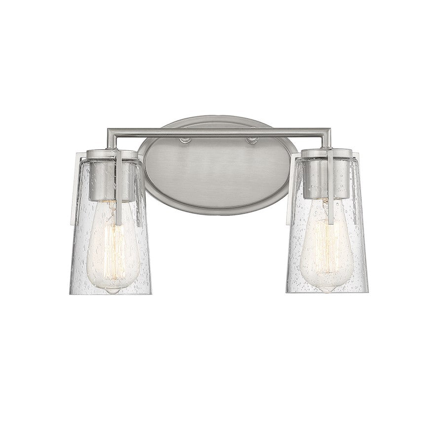 2 Light Bathroom Vanity Light, Satin Nickel