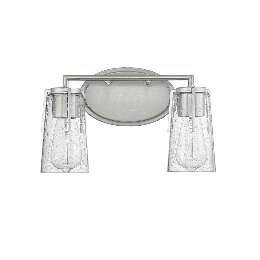 2 Light Bathroom Vanity Light, Satin Nickel