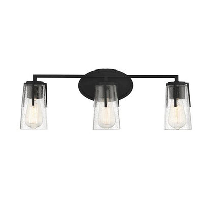 Savoy House Sacremento 3-Light Bathroom Vanity Light, Black - 8-7045-3-BK