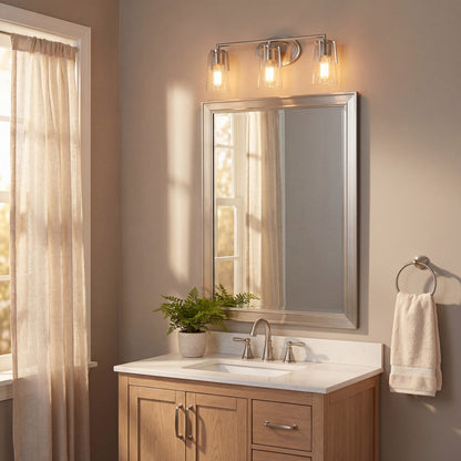3 Light Bathroom Vanity Light, Black