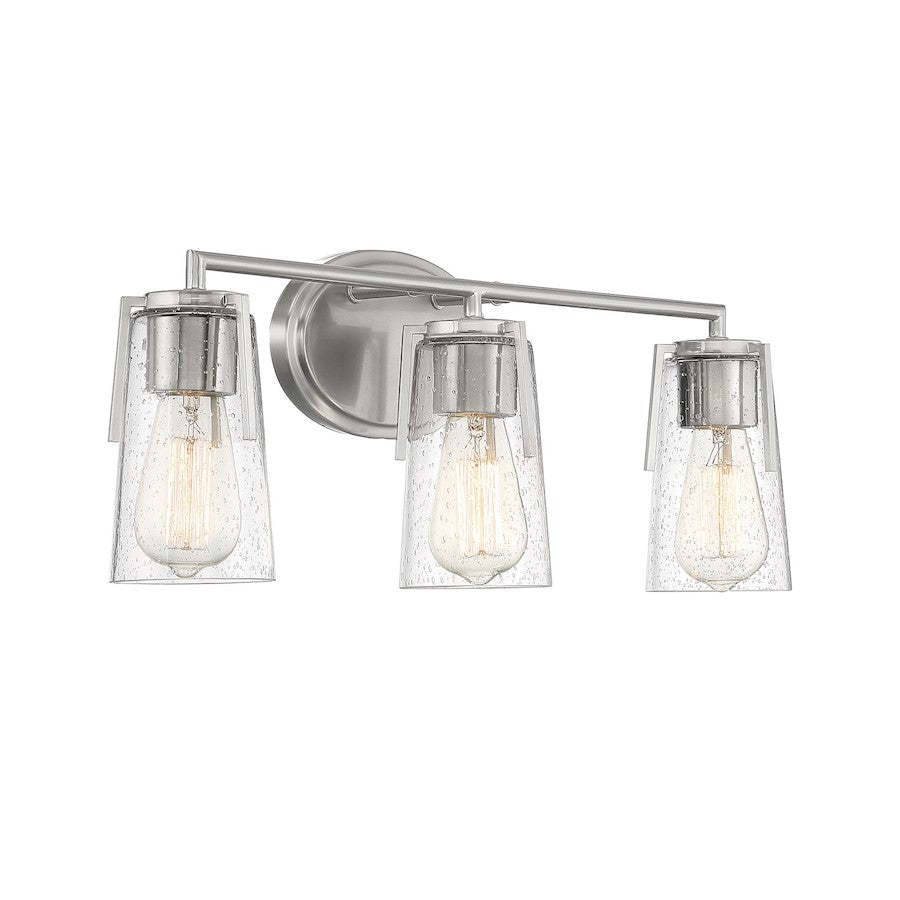 3 Light Bathroom Vanity Light, Satin Nickel