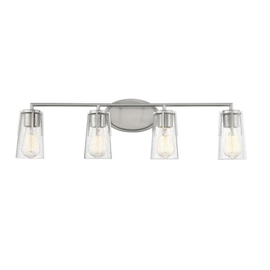 Savoy House Sacremento 4-Light Bathroom Vanity Light, Satin Nickel - 8-7045-4-SN