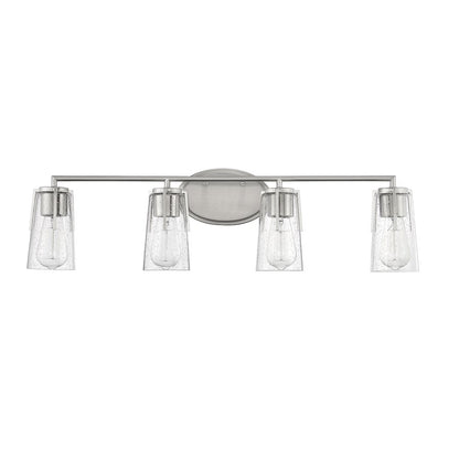 4 Light Bathroom Vanity Light, Satin Nickel