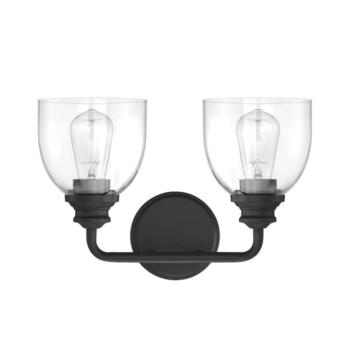 Savoy House Vale 2-Light Bathroom Vanity Light, Black