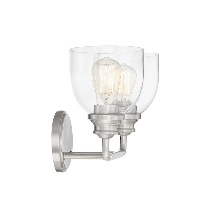 Savoy House Vale 2-Light Bathroom Vanity Light, Satin Nickel