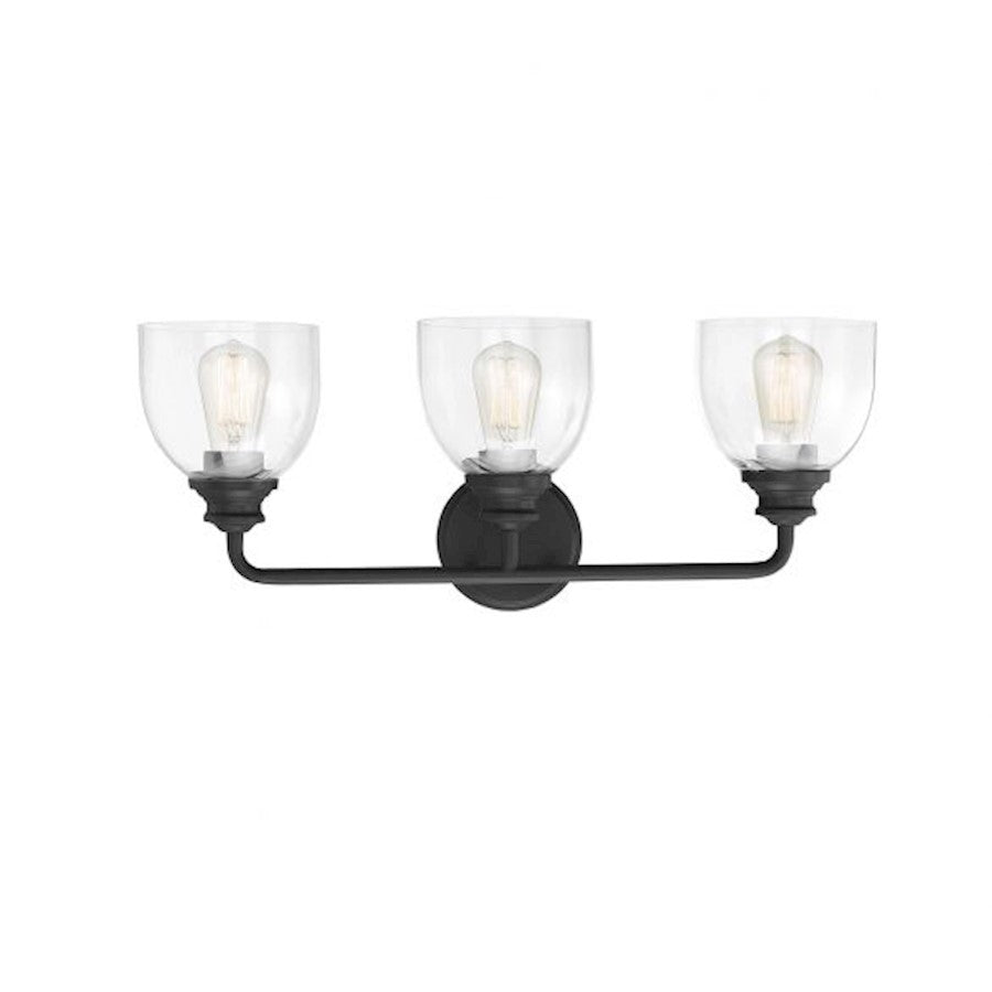 3 Light Bathroom Vanity Light, Black