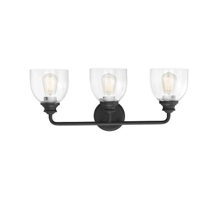 Savoy House Vale 3-Light Bathroom Vanity Light, Black - 8-7205-3-BK