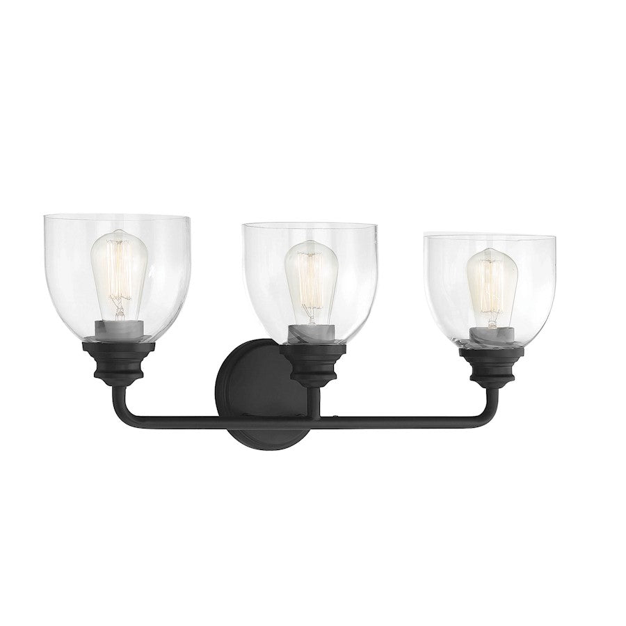 3 Light Bathroom Vanity Light, Black