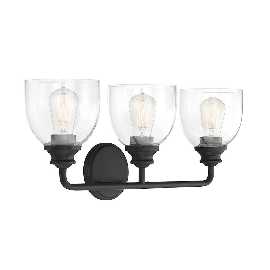 3 Light Bathroom Vanity Light, Black