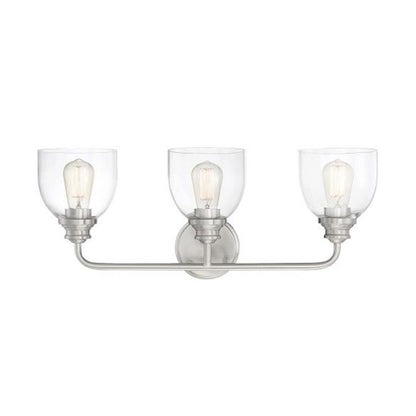3 Light Bathroom Vanity Light, Satin Nickel