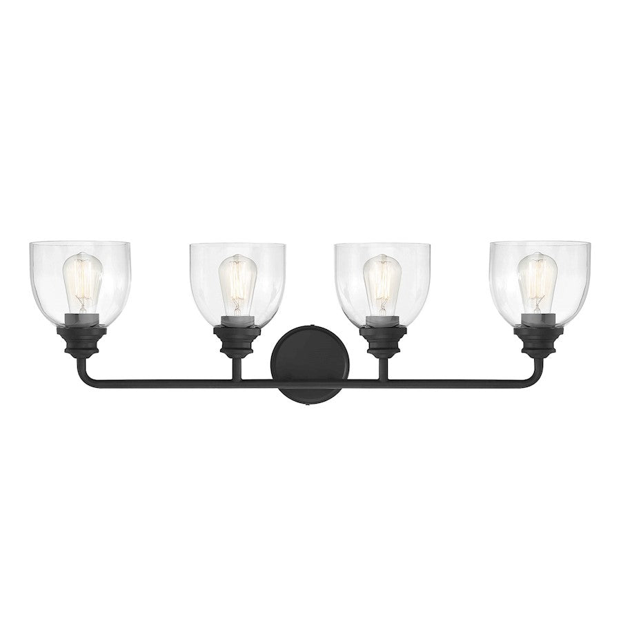 Savoy House Vale 4-Light Bathroom Vanity Light, Black - 8-7205-4-BK