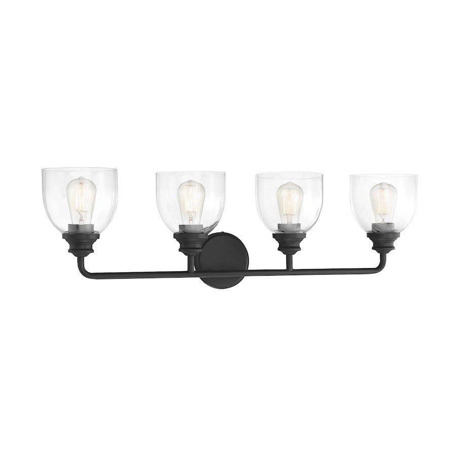 4 Light Bathroom Vanity Light, Black