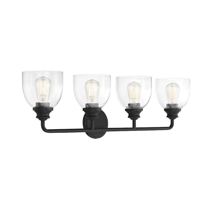 4 Light Bathroom Vanity Light, Black