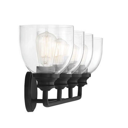 4 Light Bathroom Vanity Light, Black