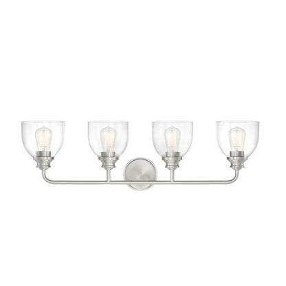 Savoy House Vale 4-Light Bathroom Vanity Light, Satin Nickel - 8-7205-4-SN