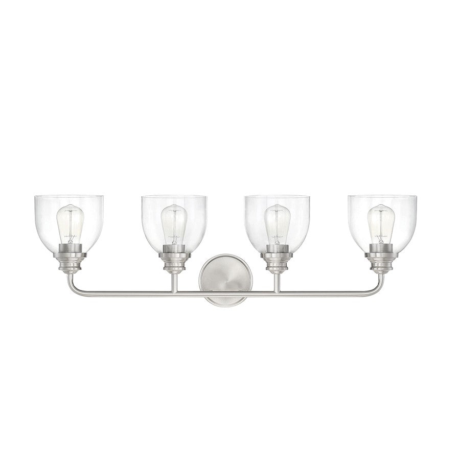 4 Light Bathroom Vanity Light, Satin Nickel