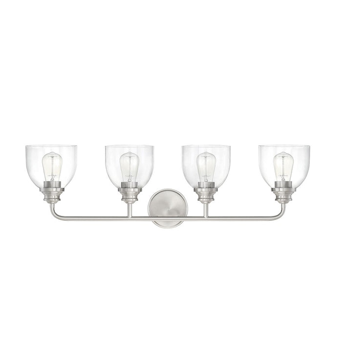 Savoy House Vale 4-Light Bathroom Vanity Light, Satin Nickel