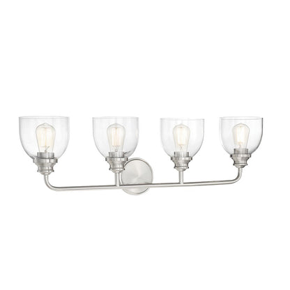 4 Light Bathroom Vanity Light, Satin Nickel