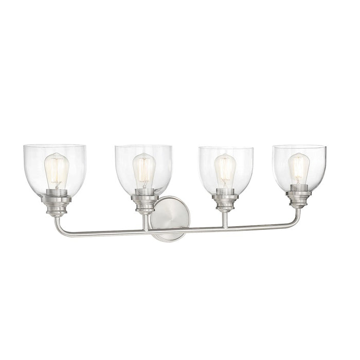 Savoy House Vale 4-Light Bathroom Vanity Light, Satin Nickel