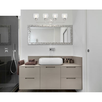 4 Light Bathroom Vanity Light, Satin Nickel