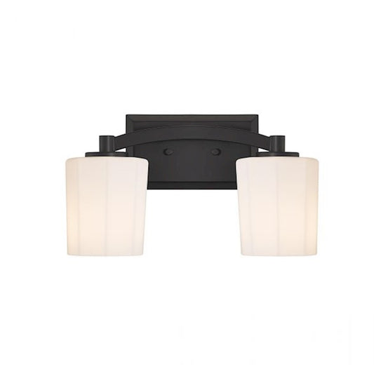 Savoy House Whitney 2-Light Bathroom Vanity Light, Matte Black - 8-7710-2-BK