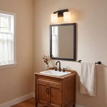 2 Light Bathroom Vanity Light, Matte Black