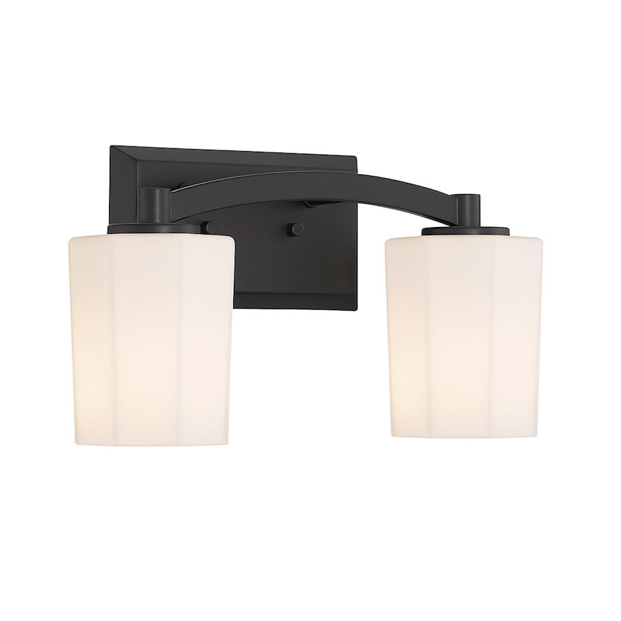 2 Light Bathroom Vanity Light, Matte Black